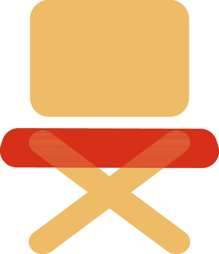 Isolated yellow and red icon of Director's chair in flat style. vector