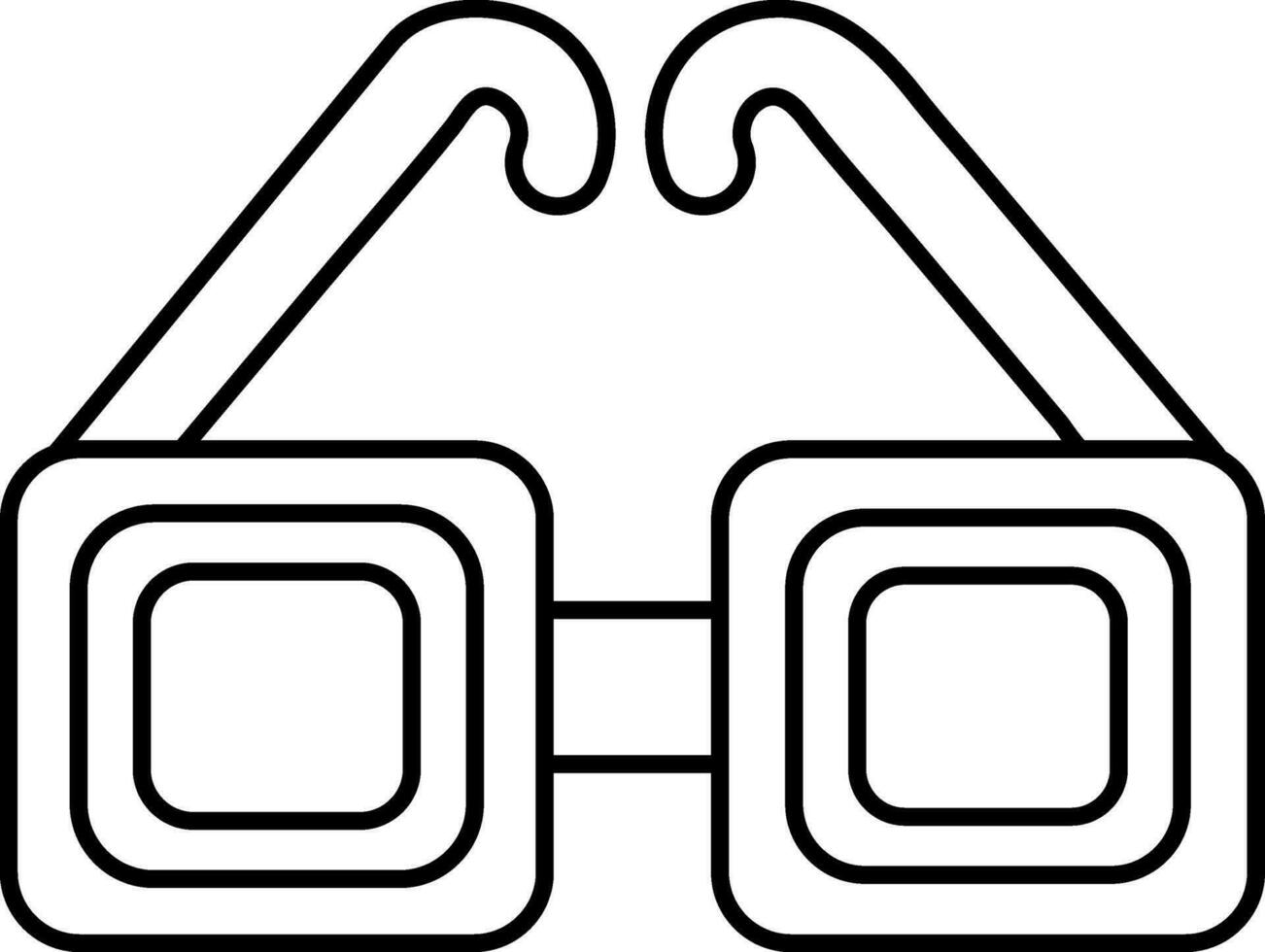 Thin line icon of 3D Glasses for Movie or entertainment. vector