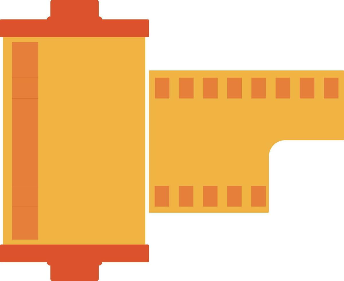 ilustración de cámara película rodar icono en color. vector