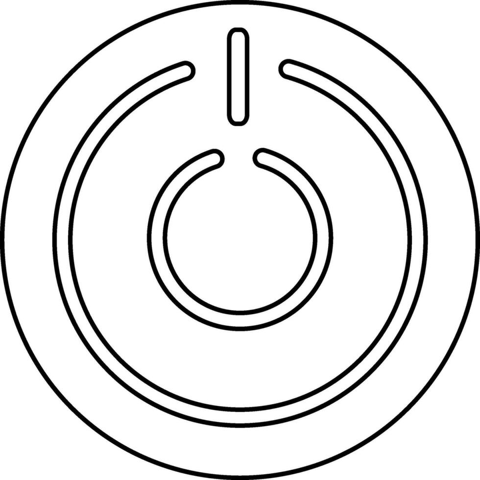 Stroke style of power button icon for cinema concept. vector