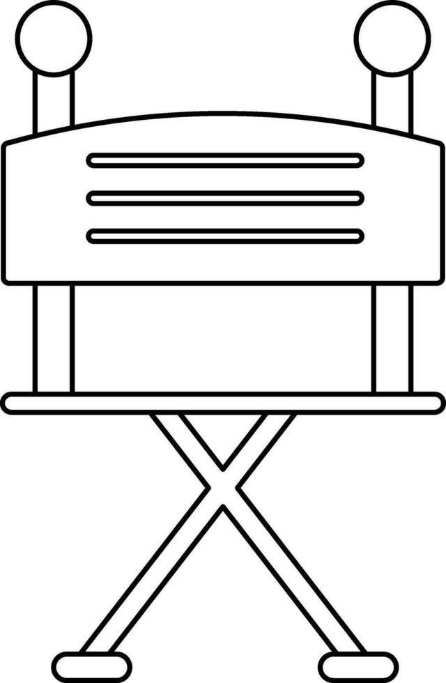Stroke style of director chair icon for sitting. vector