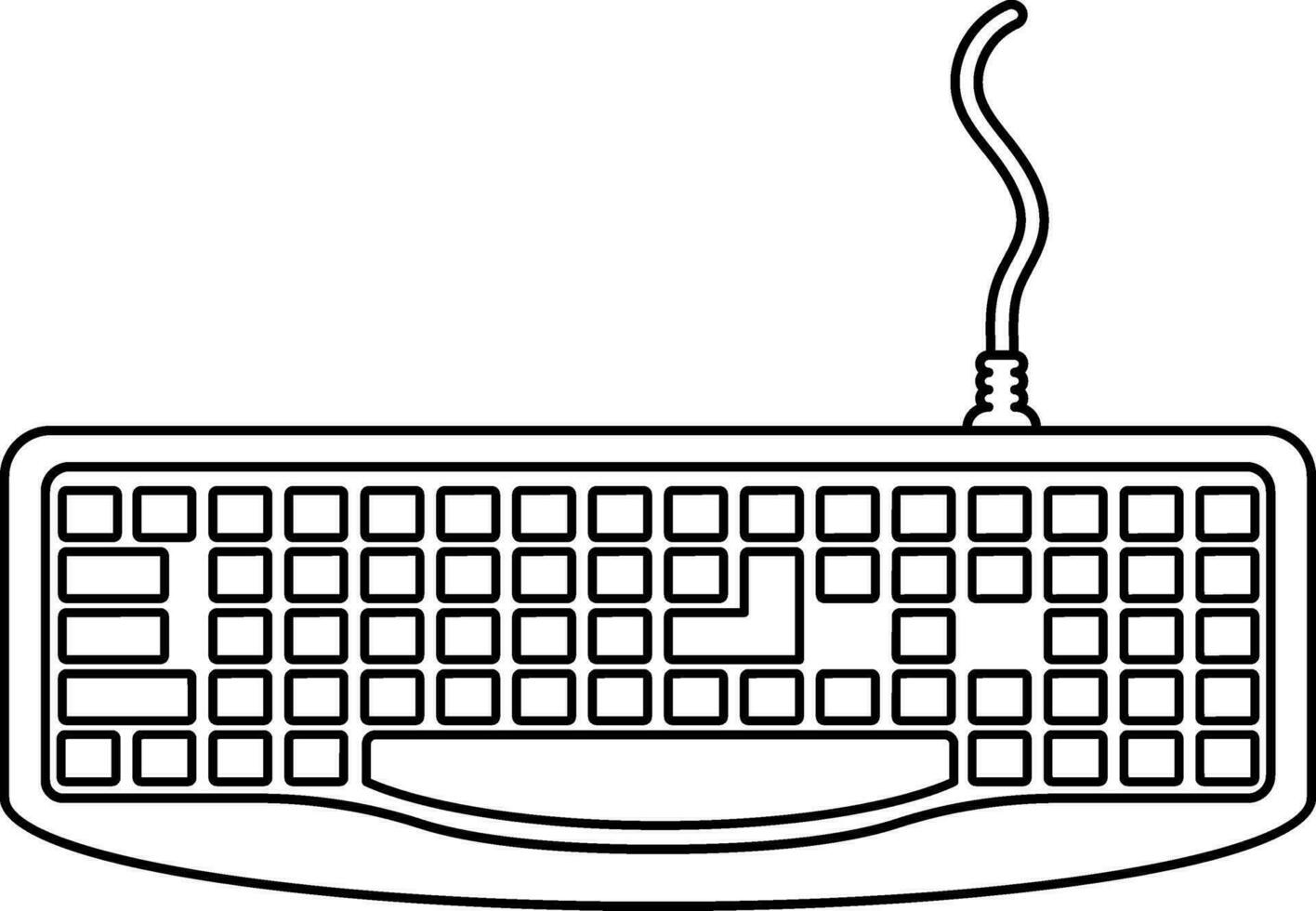Key board icon with wire in illustration. vector