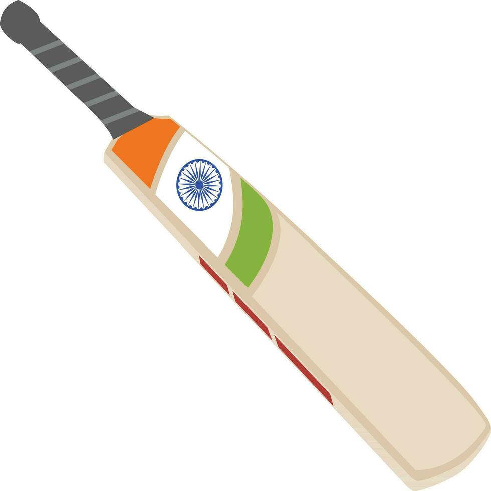 Indian flag emblem on cricket bat. vector