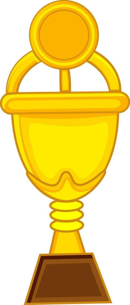 Yellow color trophy in flat style. vector