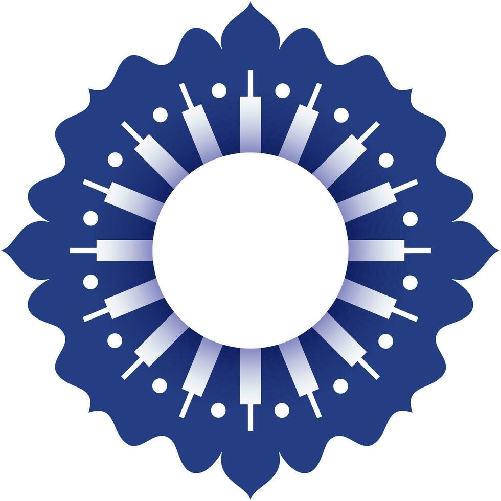 Blue and white flower made by bats, balls. vector
