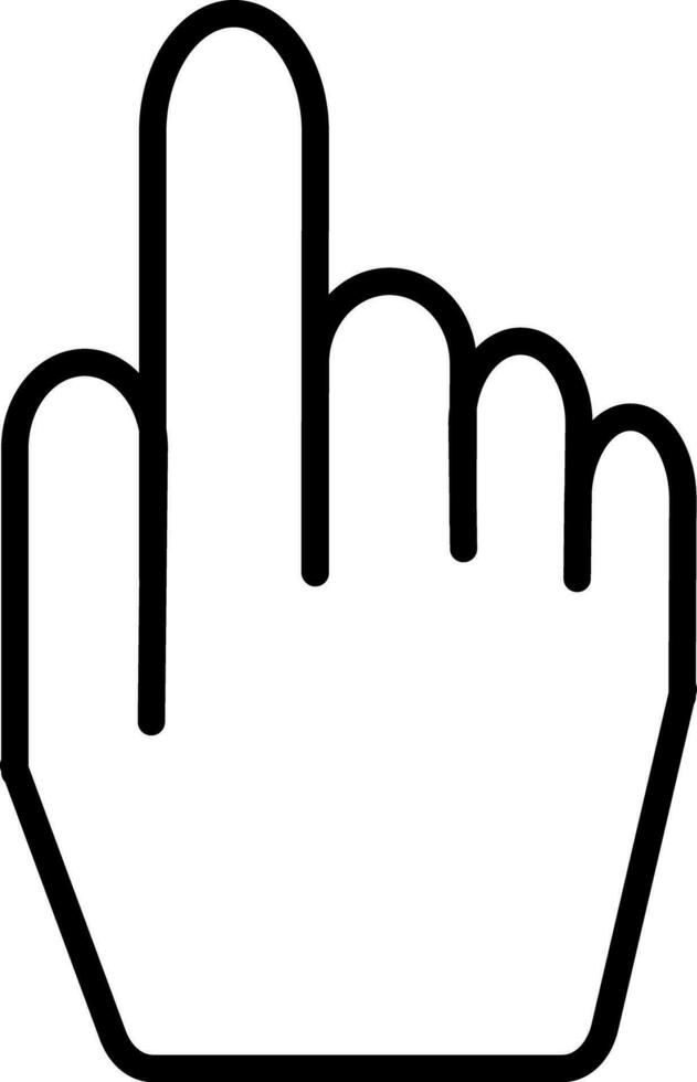 Black and white cursor hand. vector