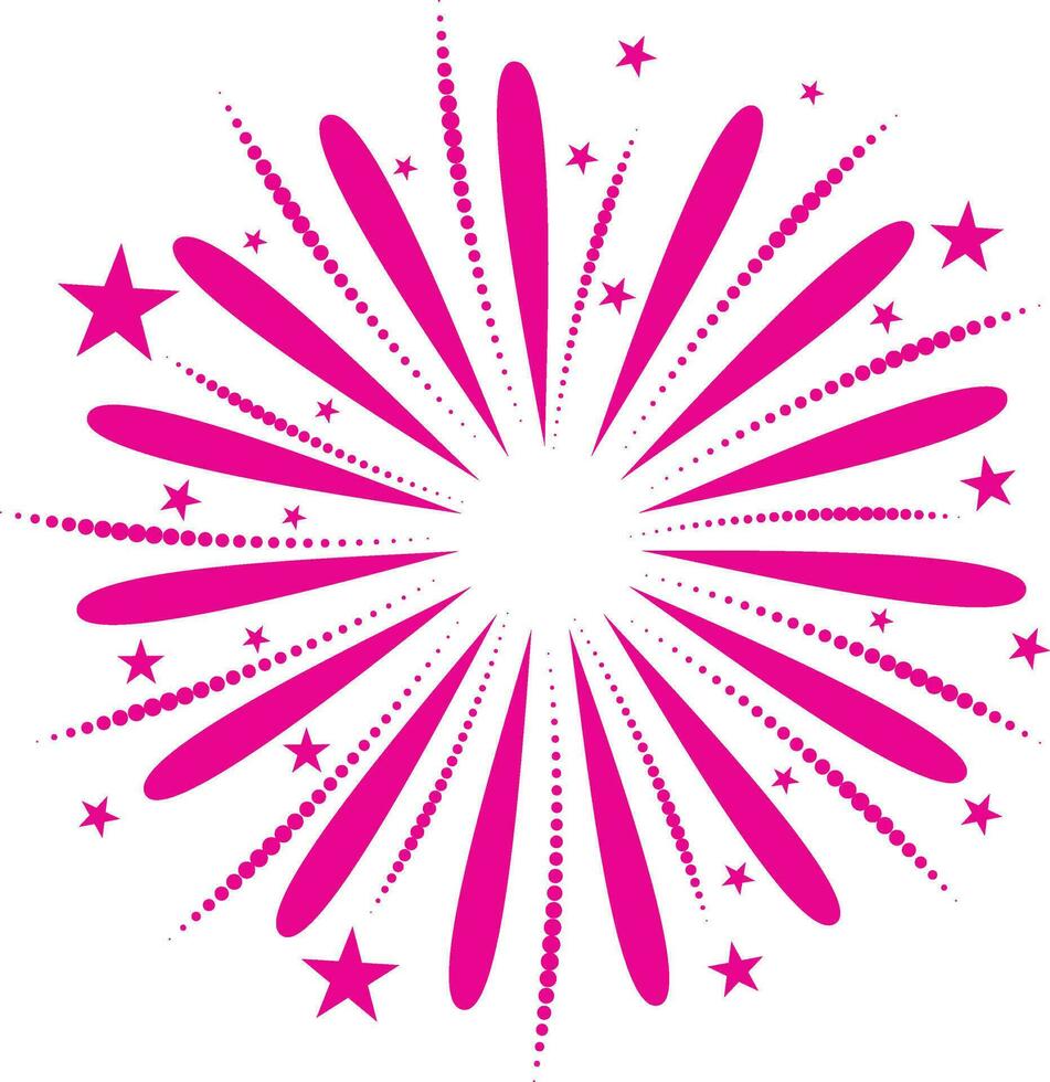 Illustration of pink fire work for celebration. vector