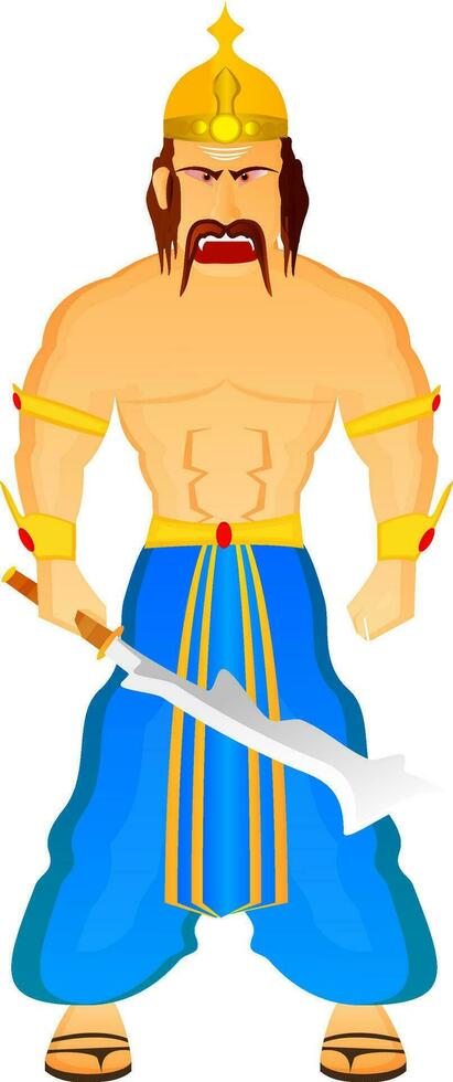 Cartoon character of Ravna holding sword in his hand. vector