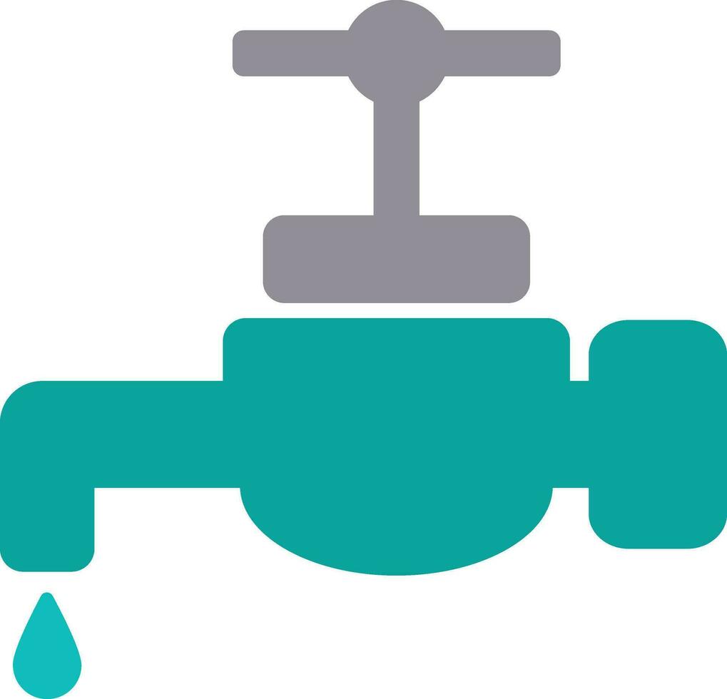 Flat icon of Water Tap for save water concept. vector