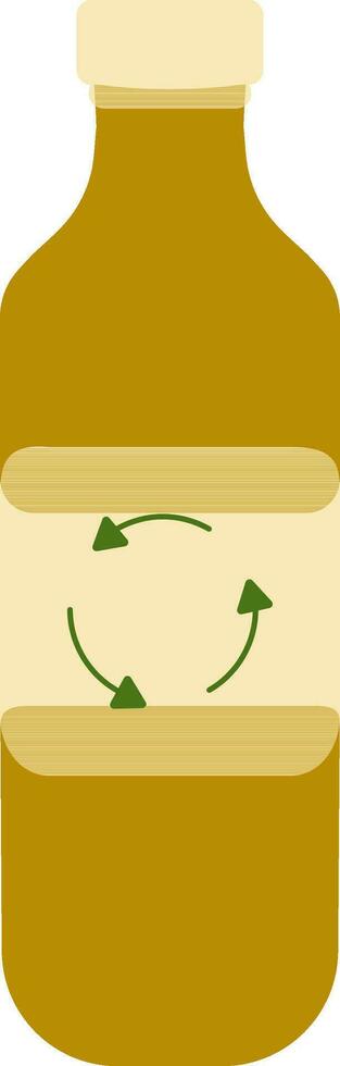 Plastic recycling process icon in brown color. vector