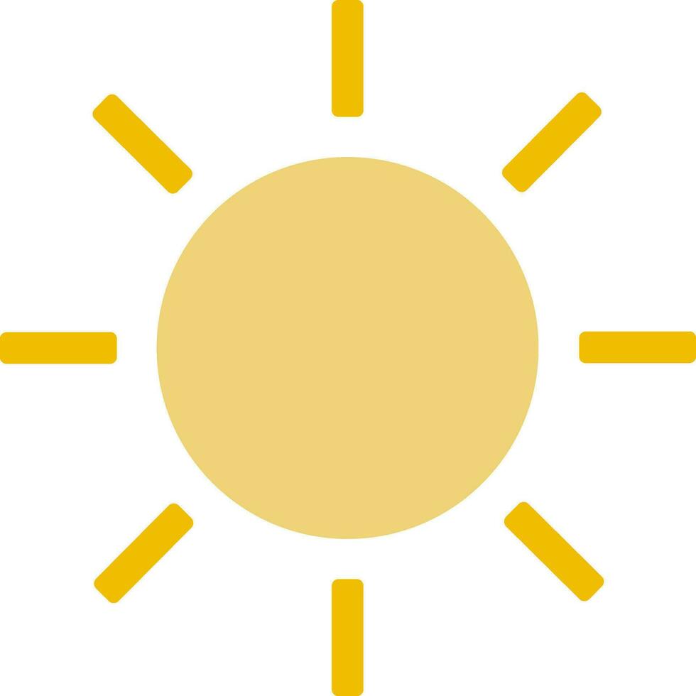 Yellow icon of Sun for Energy source concept. vector