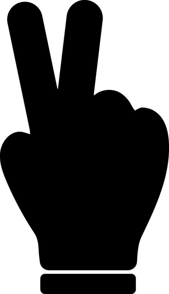 Hand gesture peace. Glyph icon or symbol. vector