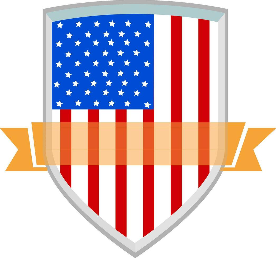 American flag on shield. vector