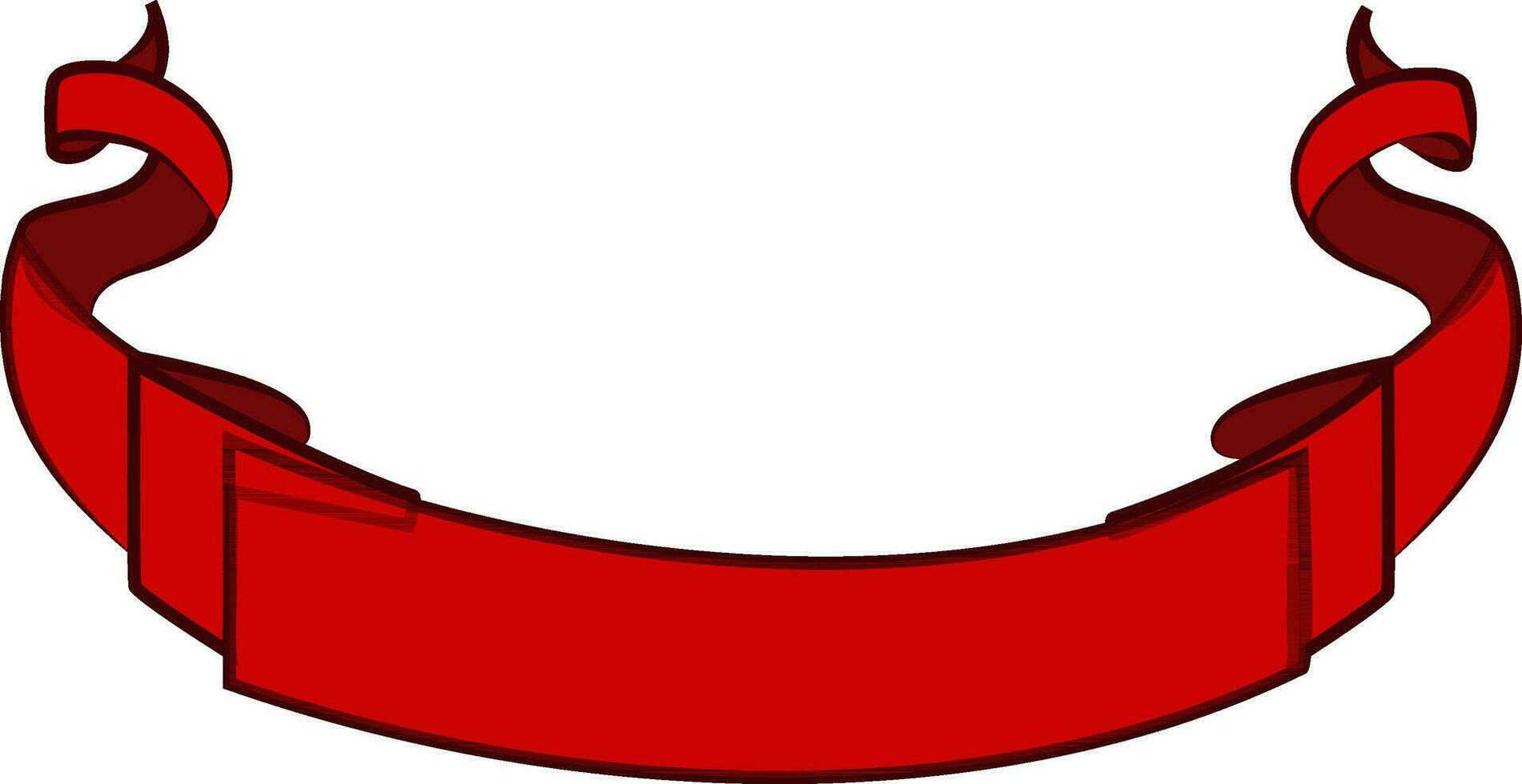 Flat style symbol of a red ribbon. vector