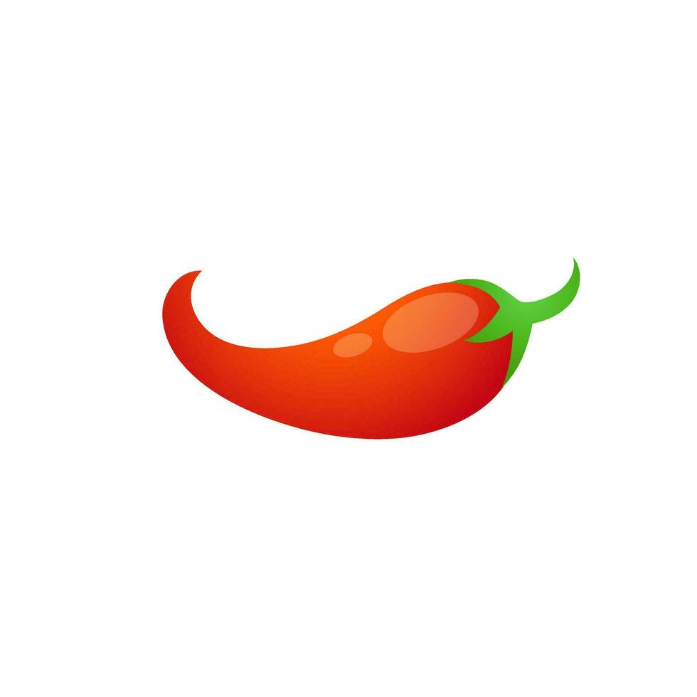Red chilly on white background. vector