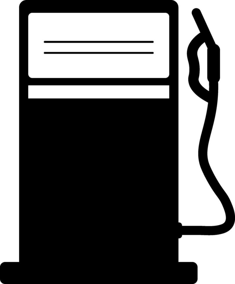 Black and white gas station. vector