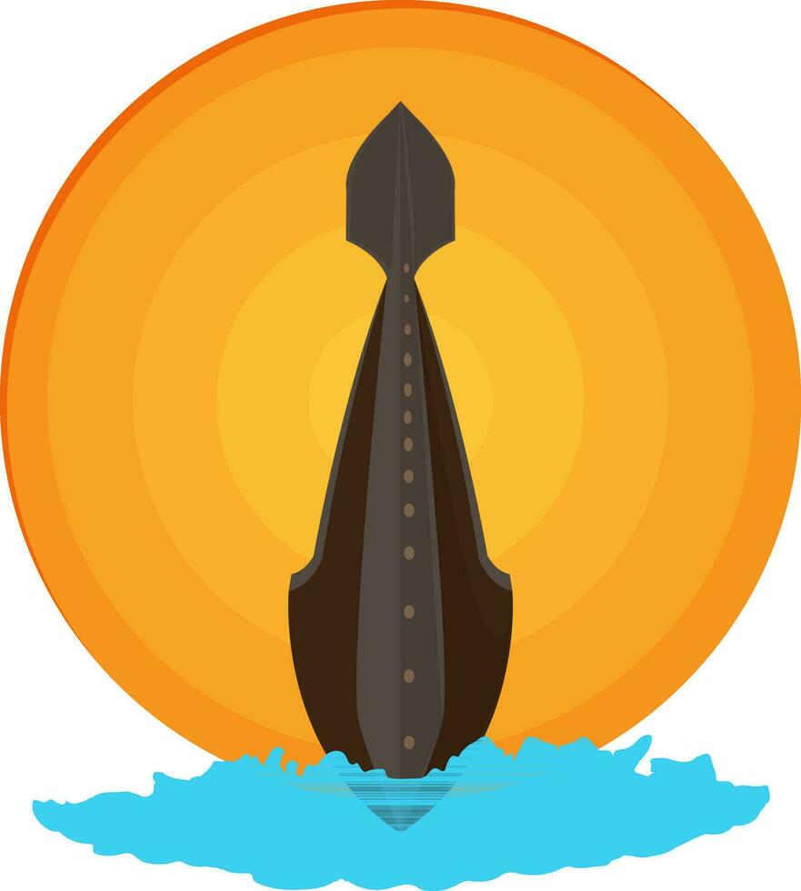 Illustration of snakeboat for Onam celebration. vector