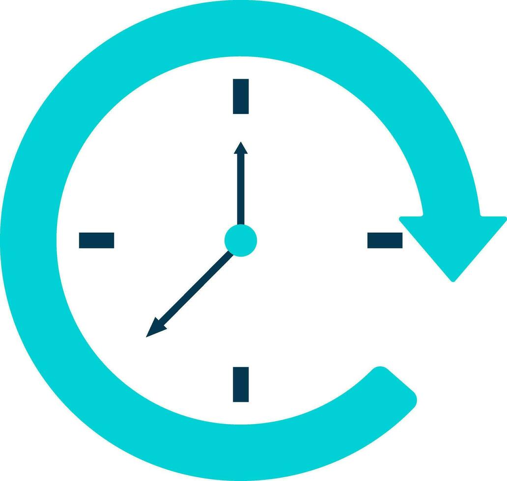 Isolated blue clock in flat style. vector