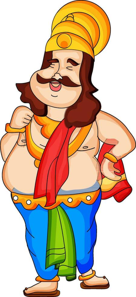 Cartoon character of king mahabali. vector