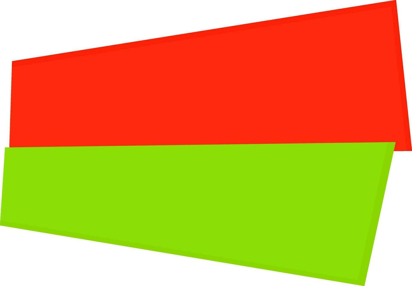 Red and green paper banner design. vector