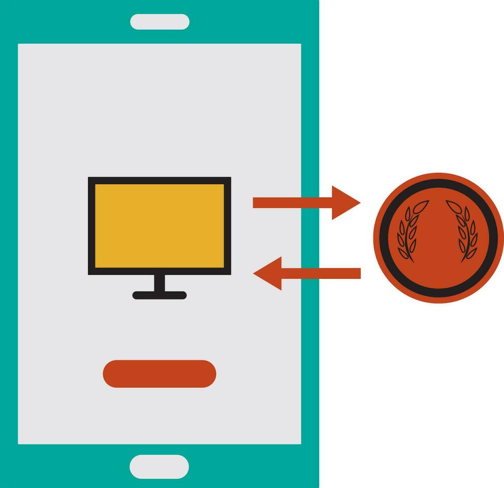 Online money transfer method icon. vector