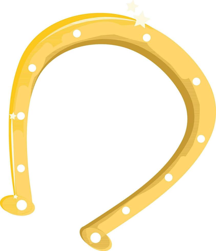 Illustration of a golden horseshoe. vector