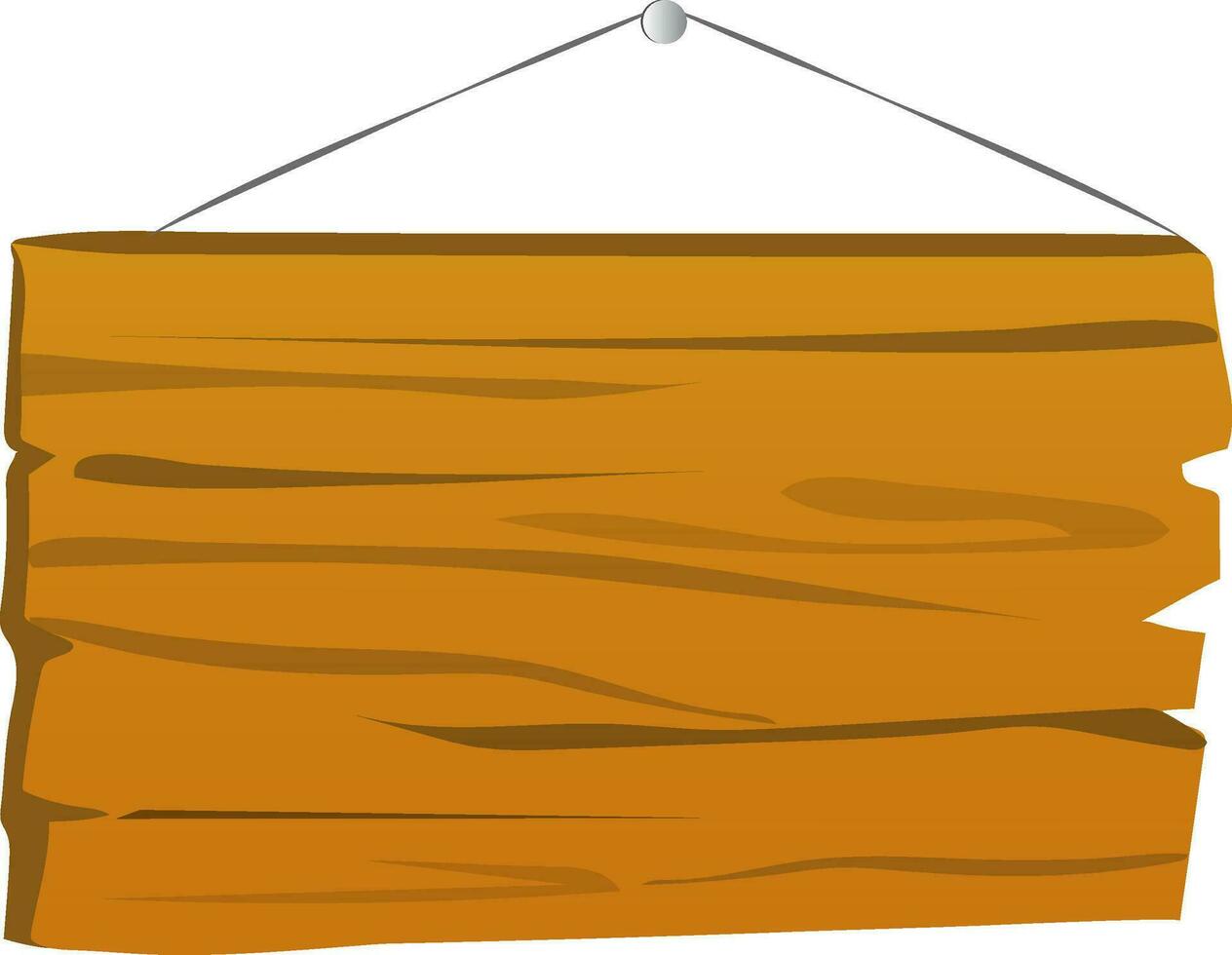 Hanging blank wooden board. vector