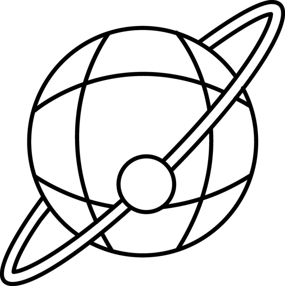 Line art, icon of earth in flat style. vector