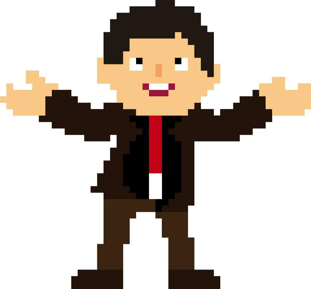 Pixel art illustration of a man. vector