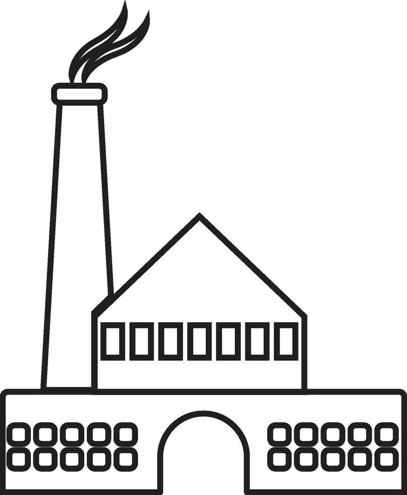 Industrial processing plant icon. vector