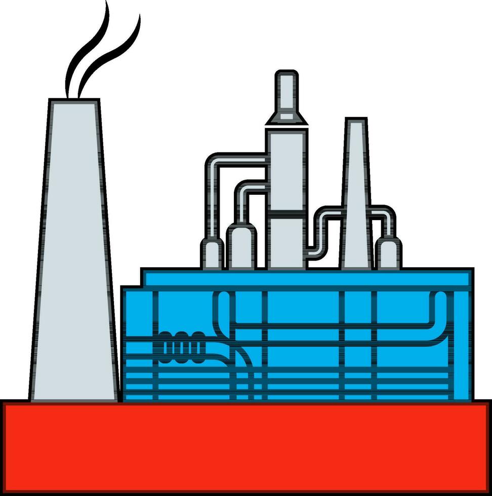 plano ilustración de industrial Procesando planta. vector