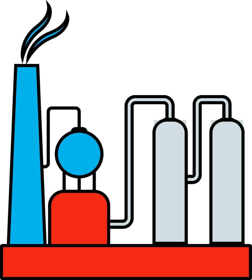 Colorful illustration of Refinery machine. vector