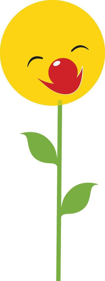 Smily cartoon flower character. vector