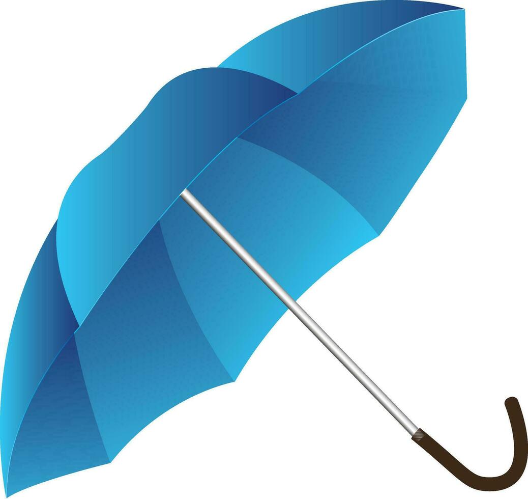 Beautiful shiny blue color umbrella. vector