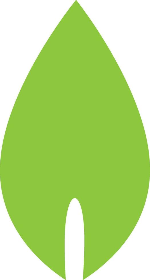 Flat style illustration of green leaf. vector