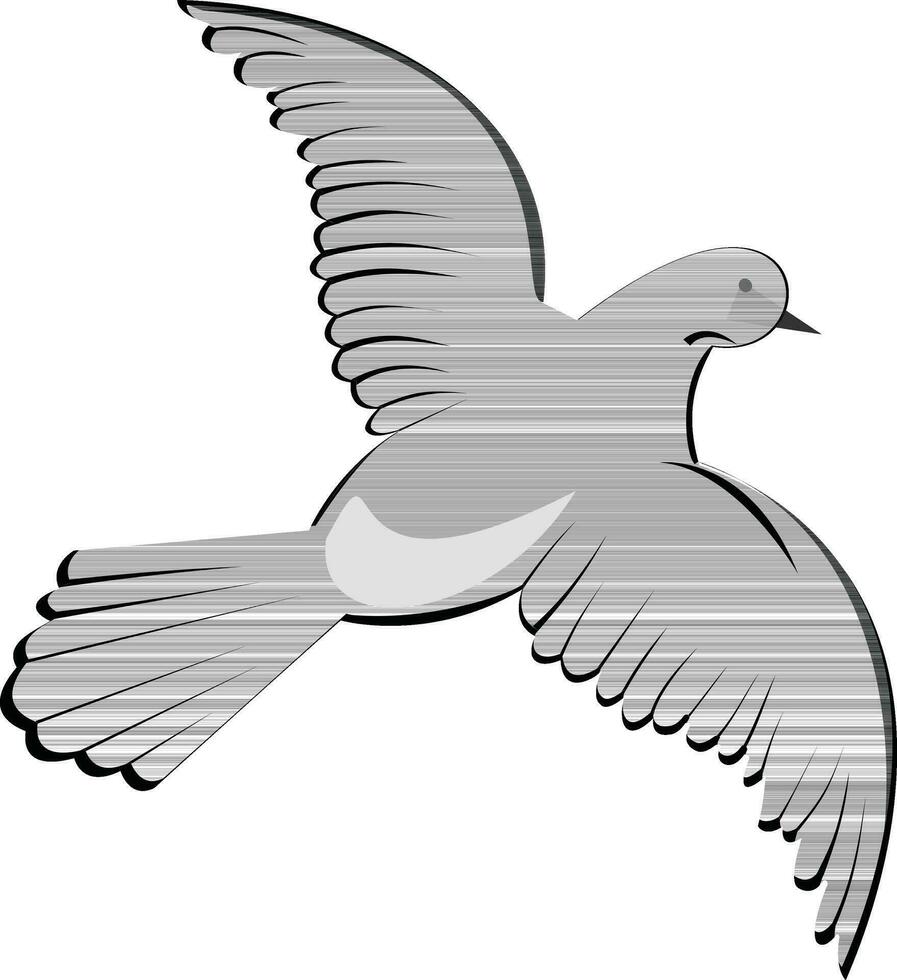 Illustration of dove flying. vector