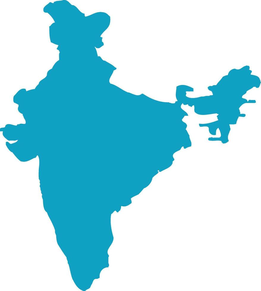 azul color mapa de India país vector