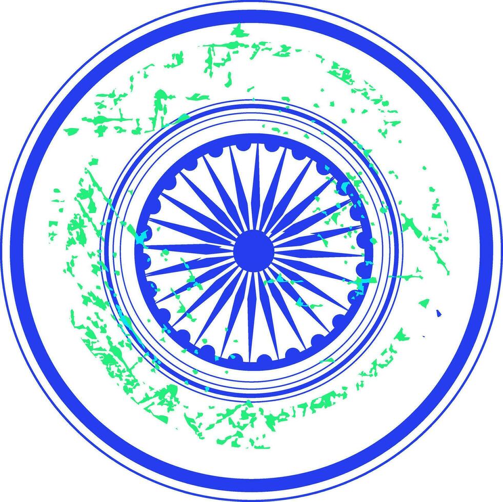 Colorful ashok chakra in round shape. vector