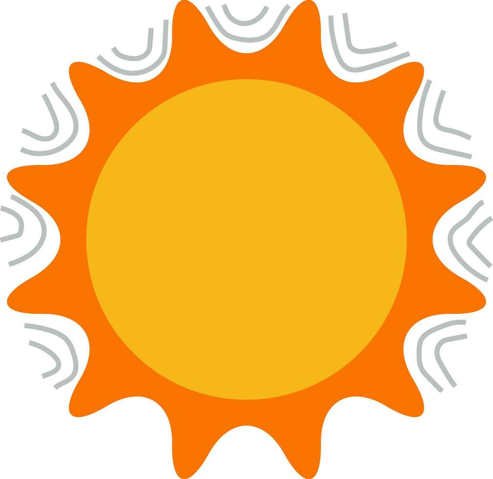 Vector flat style sun sign or symbol.