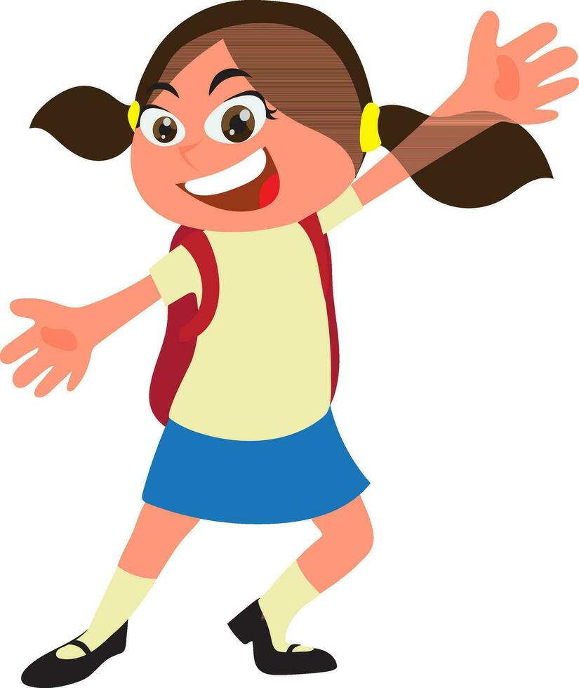 Cartoon Character Of Girl With School Bag 25327444 Vector Art At Vecteezy