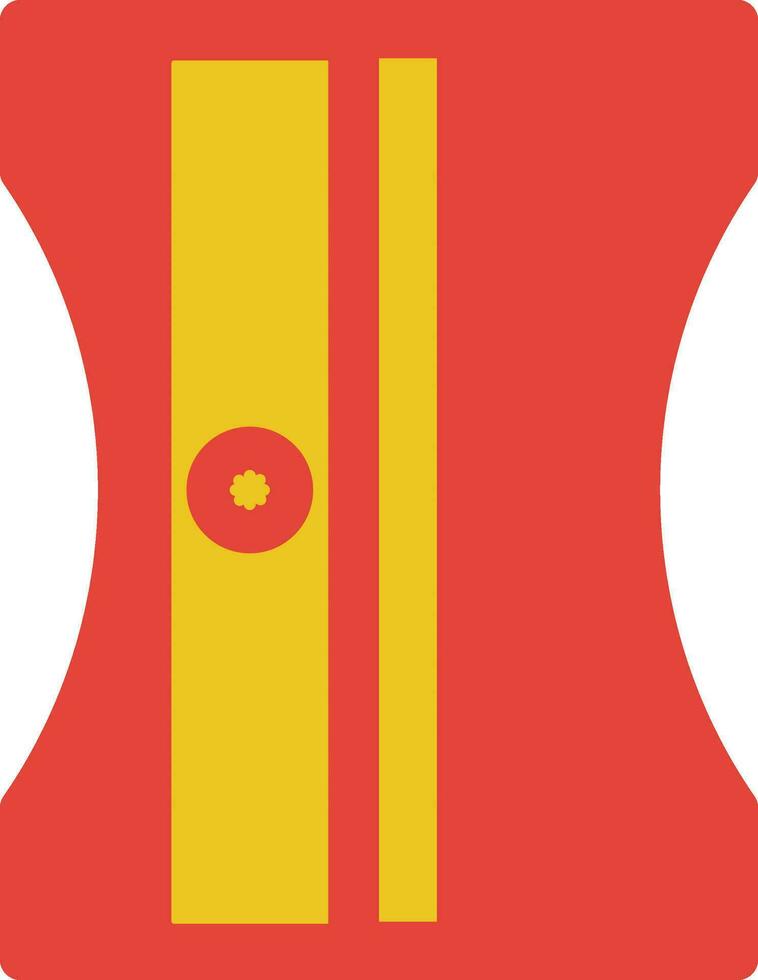Isolated of red and yellow pancil sharpener. vector