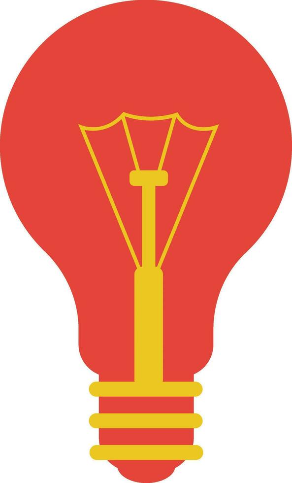 Orange and yellow light bulb on white background. vector