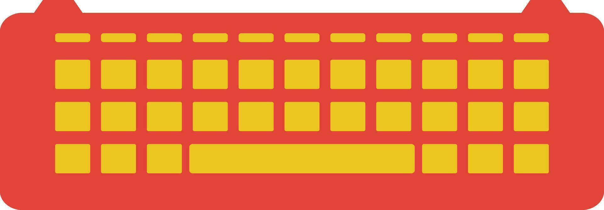 Flat style orange and yellow keyboard icon. vector