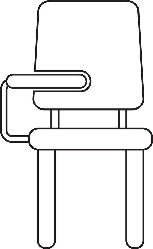 Illustration of blank school desk chair in black line art. vector