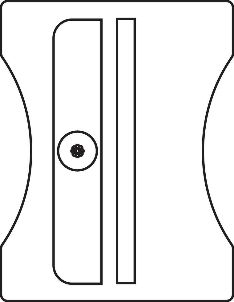Black line art illustration of sharpner in flat style. vector