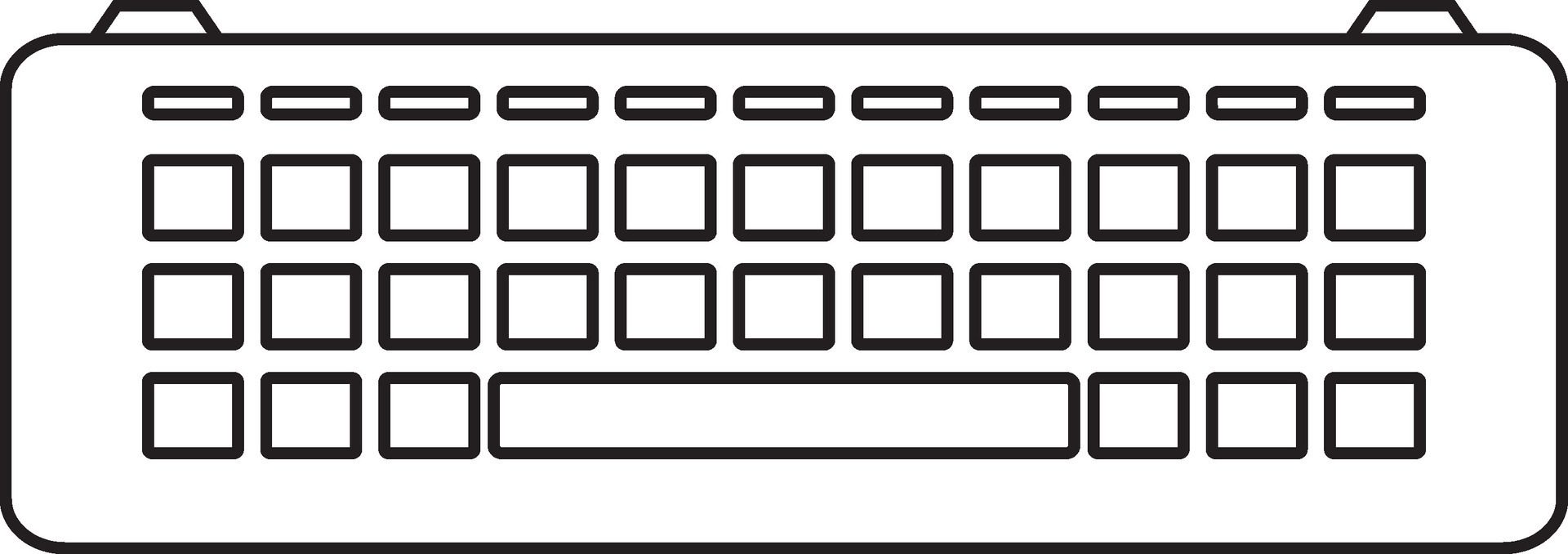 Black line art keyboard in flat style. 25327578 Vector Art at Vecteezy