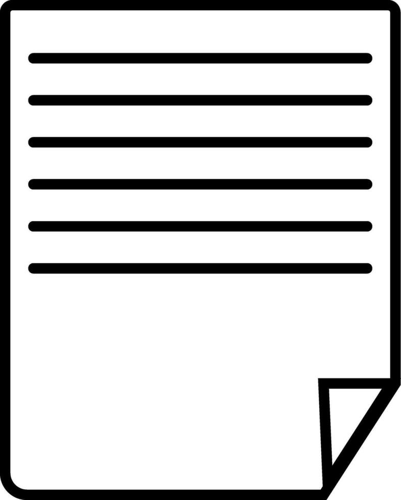 Black line art blank page on white background. vector