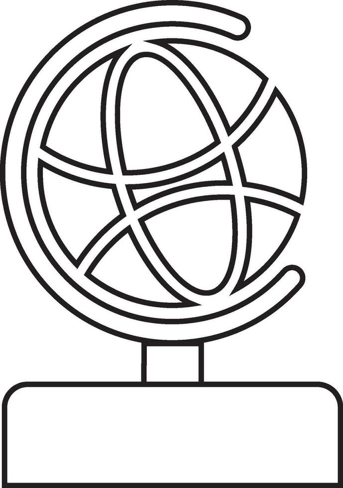 Black and white globe icon or symbol. vector