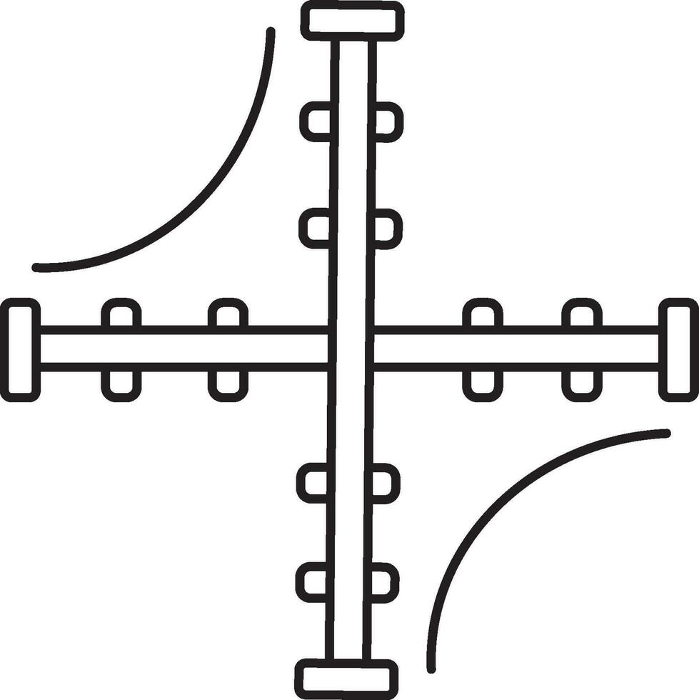 Hyperbola Plot icon in flat style. vector