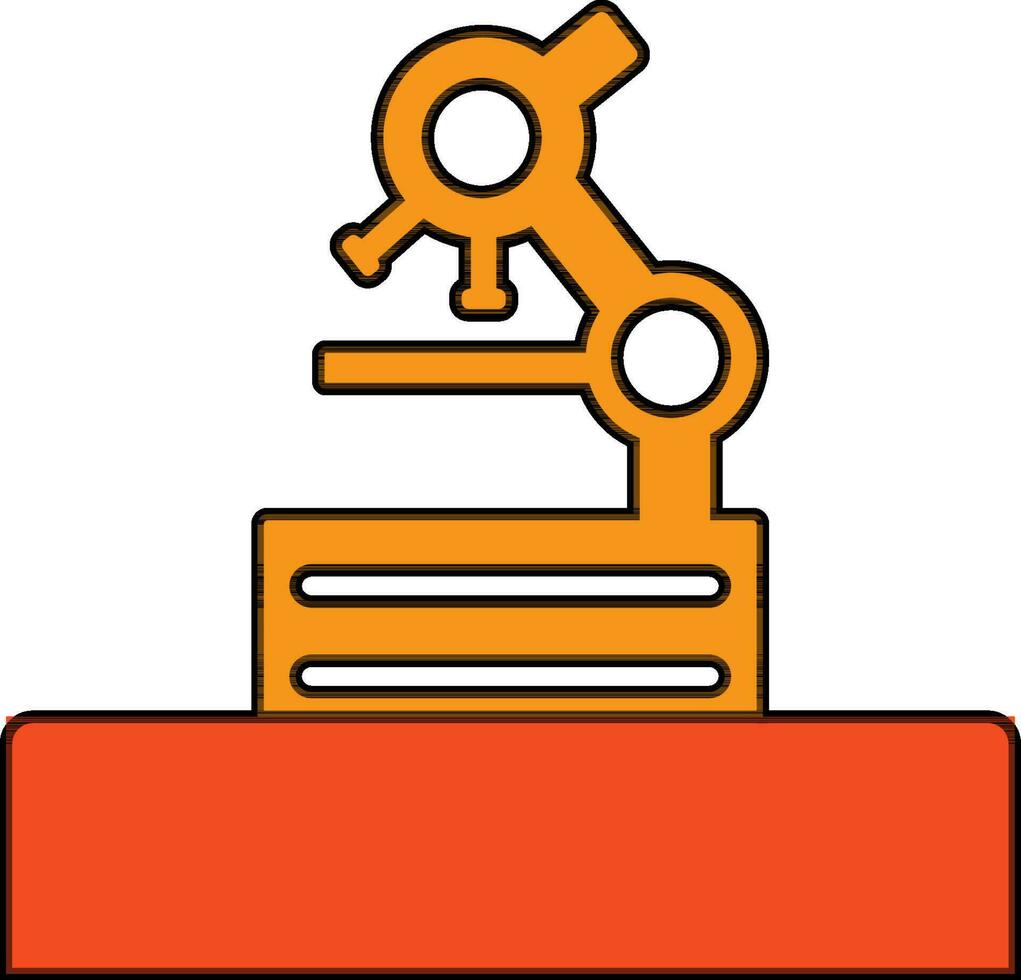 Molecule icon in orange and yellow color. vector